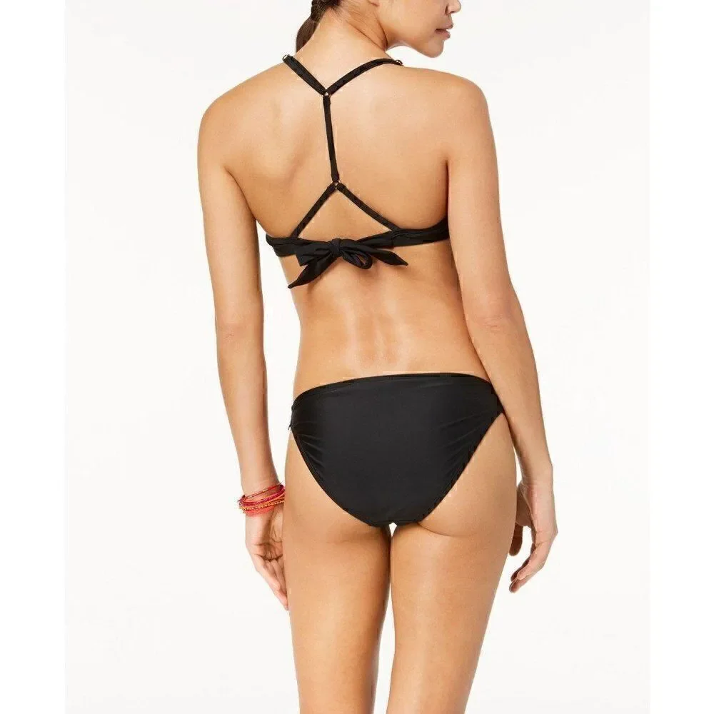 California Waves Black Hipster Bikini Swim Bottoms‎